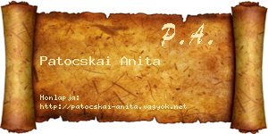 Patocskai Anita névjegykártya