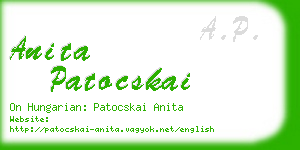 anita patocskai business card